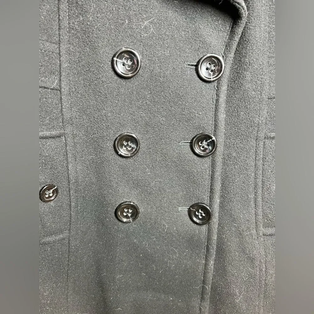 2009 DKNY Black Button Up Wool Peacoat Jacket Ladies Size 6 - EUC - Picture 4 of 13